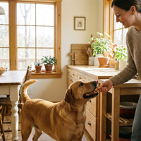 Owner giving dog a ROMP chew